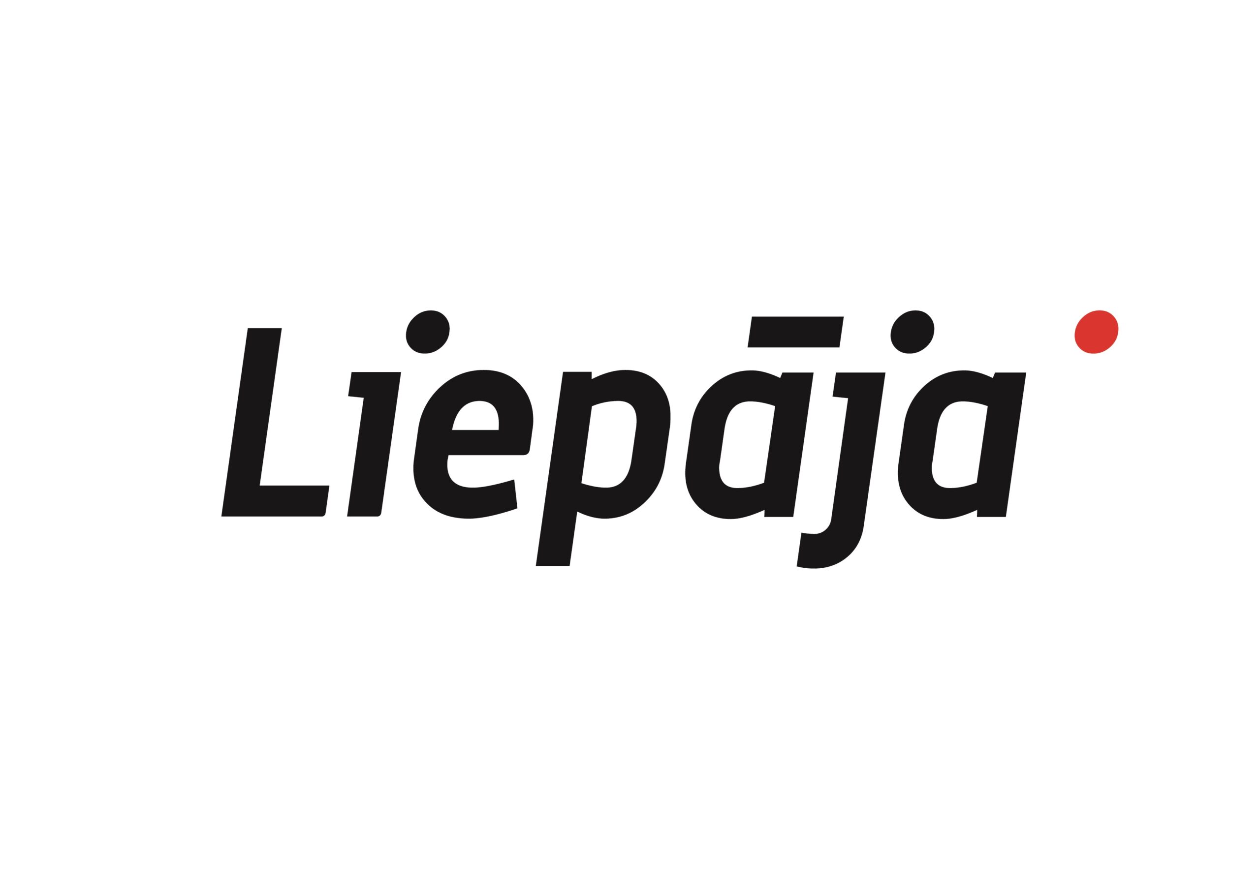 Logo of Liepāja, a city in Latvia, featuring stylized black text on a white background. The design emphasizes the city's name and identity.